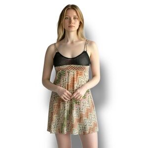 Free People Vintage Women’s Smocked Fit & Flare Cami Tank Mini Dress, Size XS